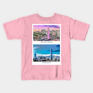 Buenos Aires and Santiago de Chile Kids T-Shirt